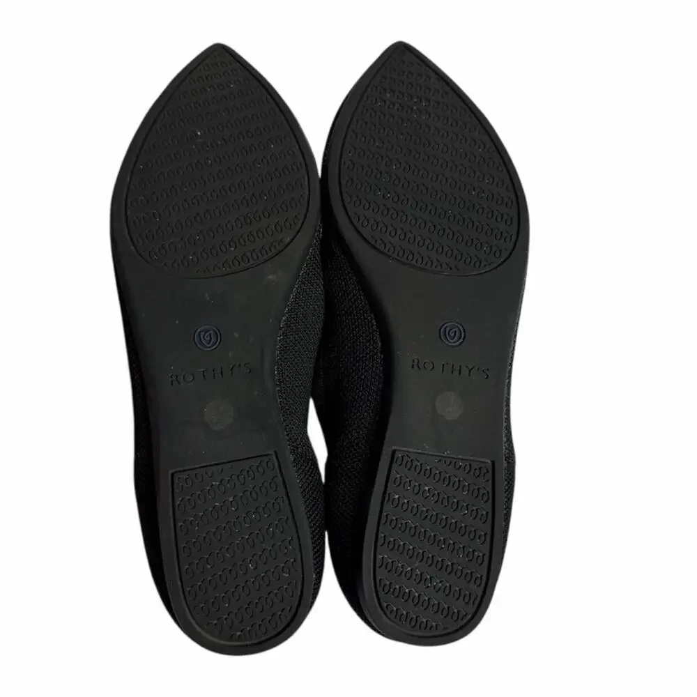 ROTHY'S THE POINT BALLET BLACK FLAT WOMEN SIZE 6 SHOES NO BOX